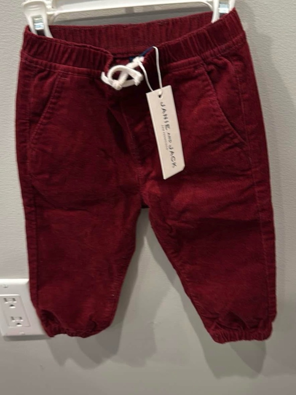 Janie and Jack Burgundy Corduroy Joggers